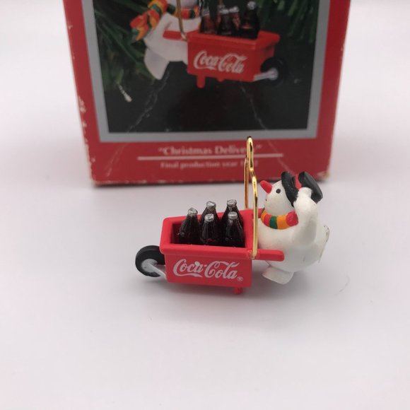 Coca Cola "Christmas Delivery" Snowman Ornament Vintage 1992 Coke Mini Enesco - Picture 1 of 9